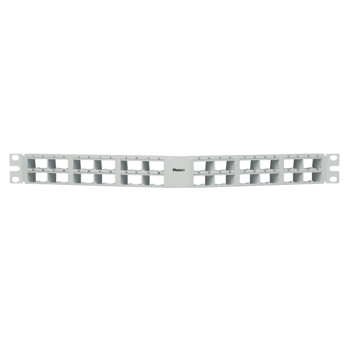Mini-Com®, Angled,Shielded, Patch Panel, 48 Port, 1 RU, White