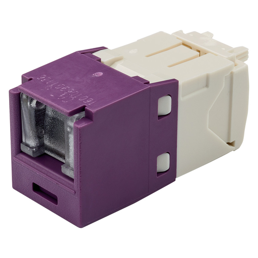 Mini-Com® UTP RJ45 Cat 6 Shuttered TG Jack Module, Violet