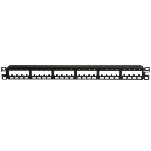Mini-Com® Flush Patch Panel, 24 Port, 1 RU, BL