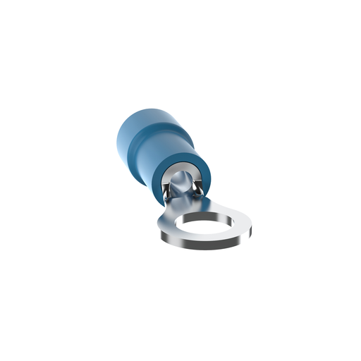 Pan-Term® PV14-10R-M Ring Terminal, Blue, Vinyl, 14-16 AWG, #10 Stud, PK1000