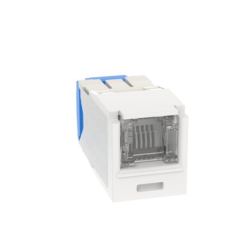 Mini-Com® RJ45 Cat 6A Shuttered TG Jack Module, IW