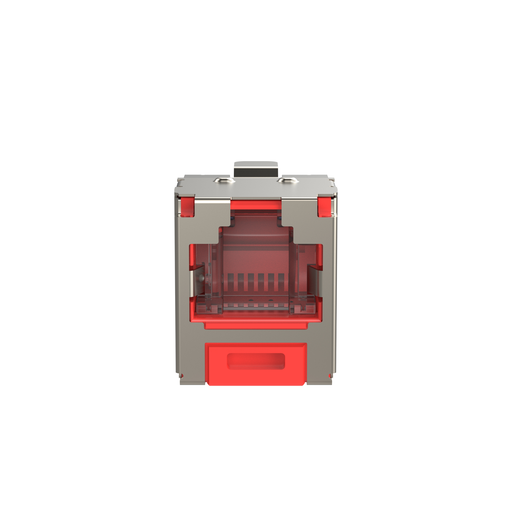 Mini-Com® STP RJ45 Cat 6 Shuttered TG Jack Module, Red