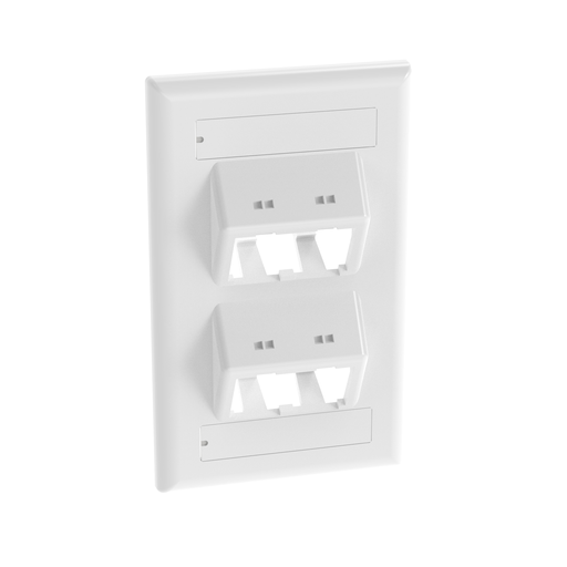 Mini-Com®, Classic, Sloped,Faceplate, 4 port, White