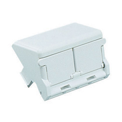 Mini-Com®, Modular Insert, Sloped Shuttered, 1/2 size, 2 port, Off White