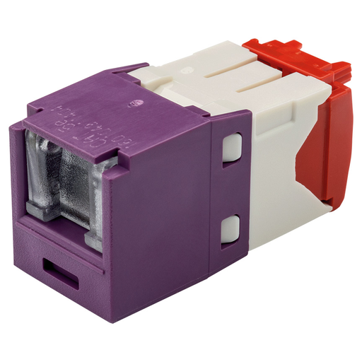 Mini-Com® UTP RJ45 Cat 5e Shuttered TG Jack Module, Violet
