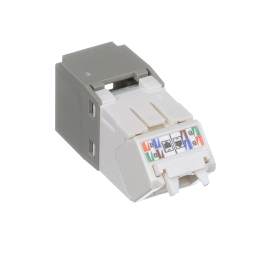 Mini-Com® UTP RJ45 Cat 6 Up/Down TG Jack Module, Int'l Gray