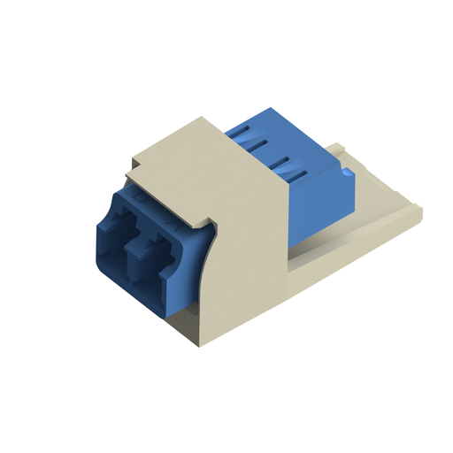 Mini-Com® Blue LC Duplex, Singlemode, Electric Ivory Module