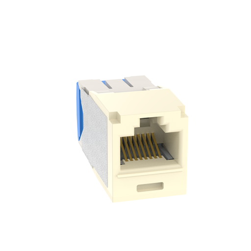 Mini-Com® UTP RJ45 Cat 6A TG Jack Module, Electric Ivory, 100 Pack
