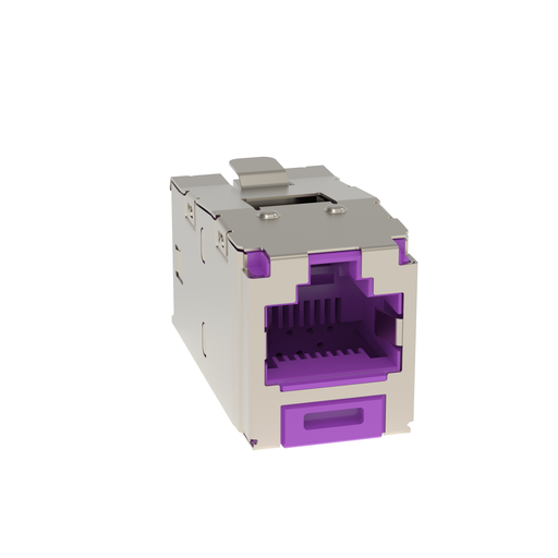 Mini-Com® STP RJ45 Cat 6A 28/30 AWG TG Jack Module, Violet