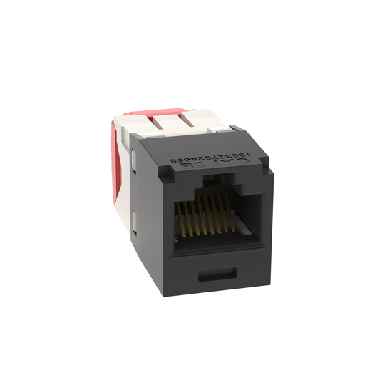 Mini-Com® UTP RJ45 Cat 5e TG Jack Module, Black, 24 Pack