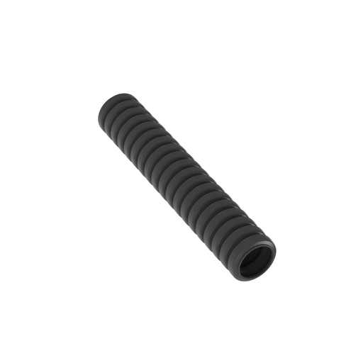 Slit Convoluted Tubing, 0.28" ID, Nylon, Black