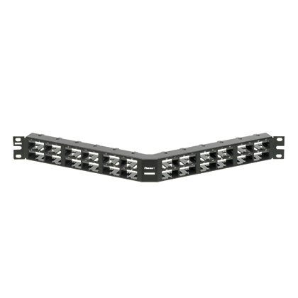 Mini-Com®, Angled,Unshielded, Patch Panel, 48 Port, 1 RU, Black