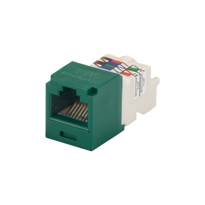 Mini-Com® UTP RJ45 Cat 6 TP-Style Jack Module, Green