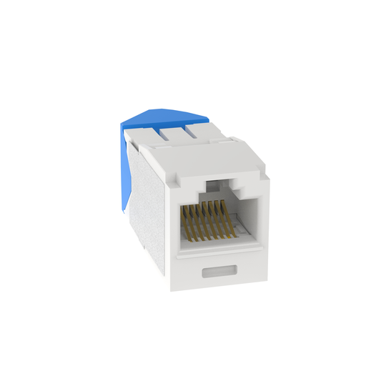 Mini-Com® UTP RJ45 Cat 6A Left/Right TG Jack Module, Arctic White