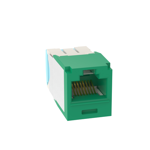Mini-Com® UTP RJ45 Cat 6A 28/30 AWG TG Jack Module, Green