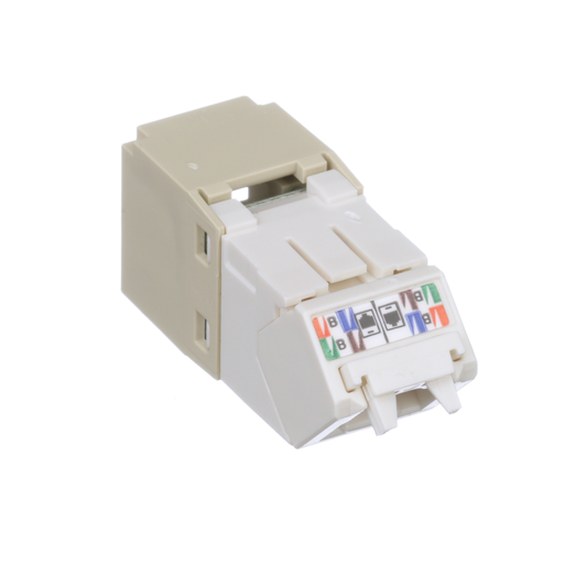 Mini-Com® UTP RJ45 Cat 6 Up/Down TG Jack Module, Electric Ivory