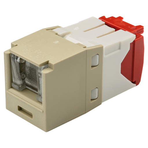 Mini-Com® UTP RJ45 Cat 5e Shuttered TG Jack Module, Electric Ivory
