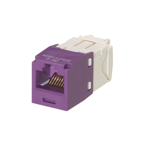 Mini-Com® UTP RJ45 Cat 6 TG Jack Module, Violet, 100 Pack