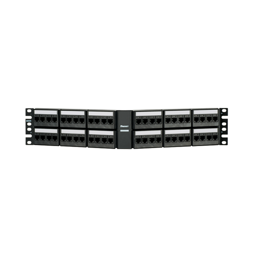 Mini-Com®, Angled, Cat 6A kit, 48 Port, 2 RU, Black