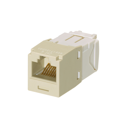 Mini-Com® UTP RJ45 Cat 6 TG Jack Module, Electric Ivory, 100 Pack