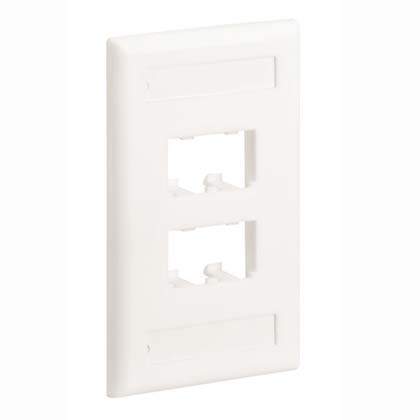 Mini-Com® Single Gang Faceplate, 4 Port, White
