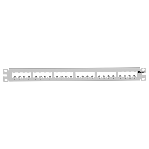 Mini-Com®, Flat,Shielded, Patch Panel, 24 Port, 1 RU, White