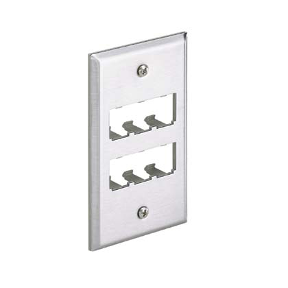 Mini-Com®, Stainless Steel, Faceplate, 6 port