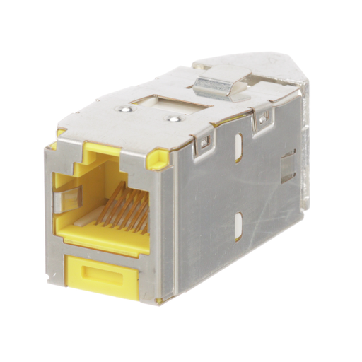 Mini-Com® STP RJ45 Cat 6 Left/Right TG Jack Module, Yellow
