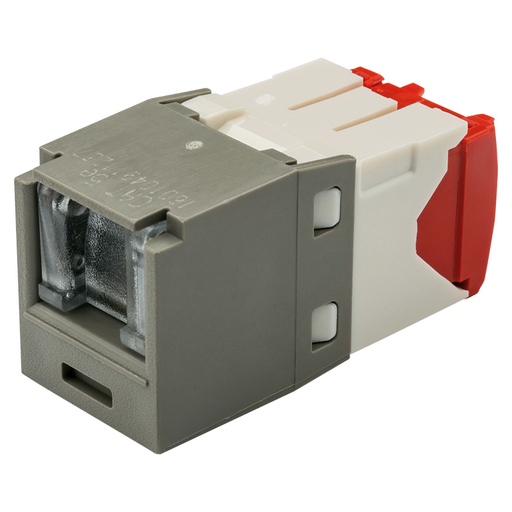 Mini-Com® UTP RJ45 Cat 5e Shuttered TG Jack Module, Int'l Gray
