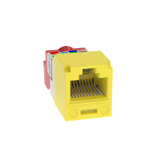 Mini-Com® UTP RJ45 Cat 5e TP-Style Jack Module, Yellow