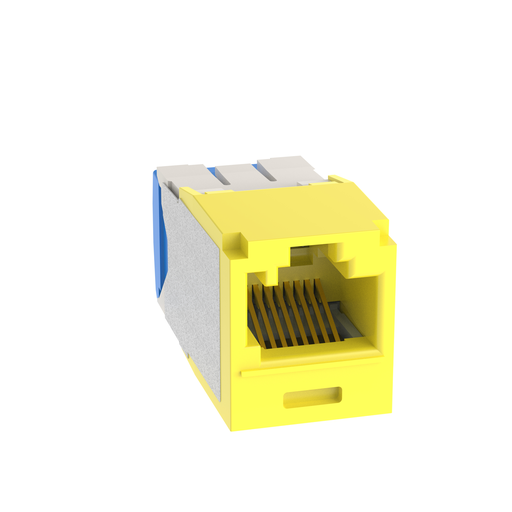 Mini-Com® UTP RJ45 Cat 6A Keyed TG Jack Module, Yellow