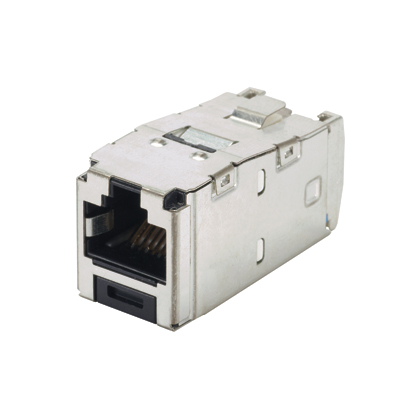 Mini-Com® STP RJ45 Cat 6A 28/30 AWG TG Jack Module, Black