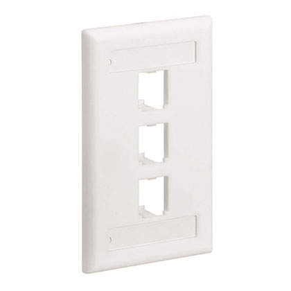 Mini-Com®, Classic, Faceplate, 3 port, Off White