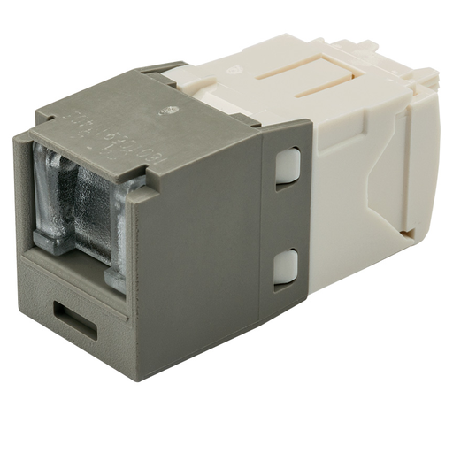 Mini-Com® UTP RJ45 Cat 6 Shuttered TG Jack Module, Int'l Gray