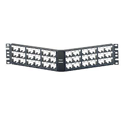 Mini-Com®, Angled,Unshielded, Patch Panel, 72 Port, 2 RU, Black