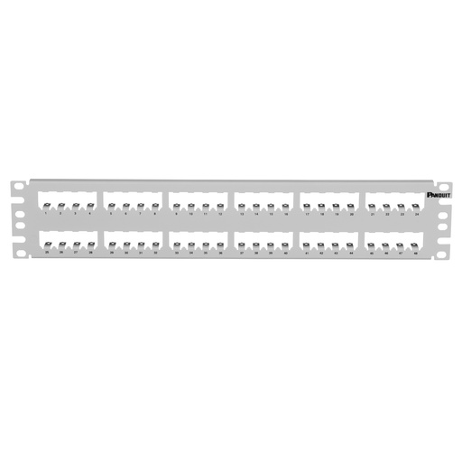 Mini-Com®, Flat,Shielded, Patch Panel, 48 Port, 2 RU, White