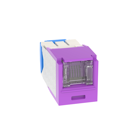 Mini-Com® UTP RJ45 Cat 6A Shuttered TG Jack Module, Violet