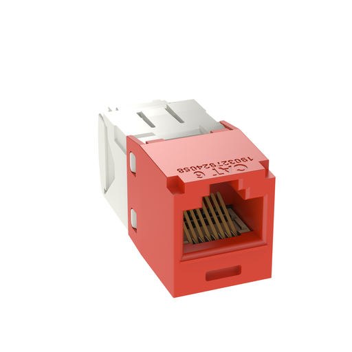Mini-Com® UTP RJ45 Cat 6 TG Jack Module, Red