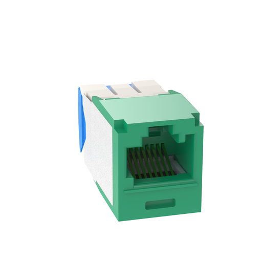 Mini-Com® UTP RJ45 Cat 6A Keyed TG Jack Module, Green
