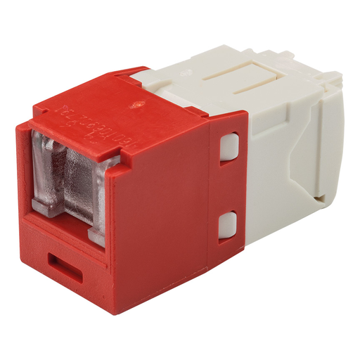 Mini-Com® UTP RJ45 Cat 6 Shuttered TG Jack Module, Red
