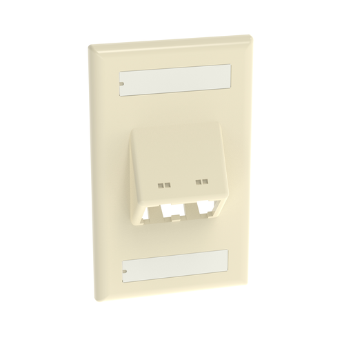 Mini-Com®, Classic, Sloped, Faceplate, 2 port, Electric Ivory