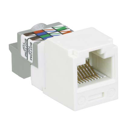 Mini-Com® UTP RJ45 Cat 6 TP-Style Jack Module, Arctic White