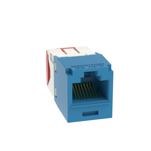 Mini-Com® UTP RJ45 Cat 5e TG Jack Module, Blue, 24 Pack