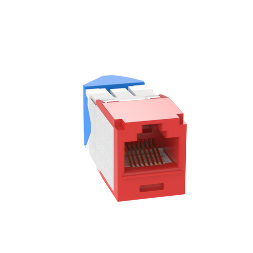 Mini-Com® UTP RJ45 Cat 6A Left/Right TG Jack Module, Red