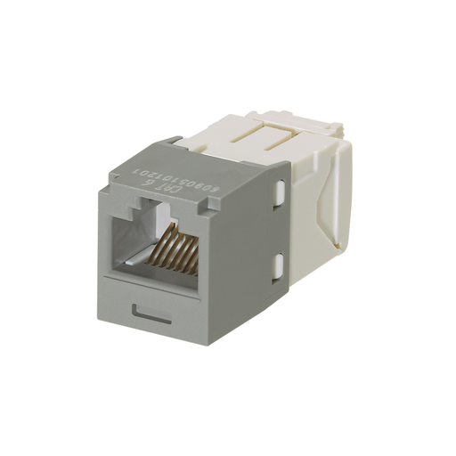 Mini-Com® UTP RJ45 Cat 6 TG Jack Module, Int'l Gray, 100 Pack