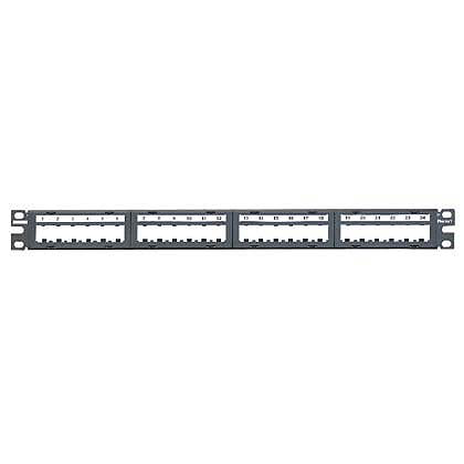 Mini-Com® Patch Panel w/labels, 24 Port, 1 RU, BL