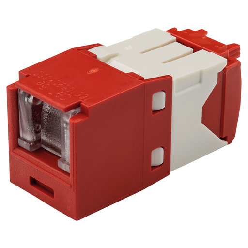 Mini-Com® UTP RJ45 Cat 5e Shuttered TG Jack Module, Red
