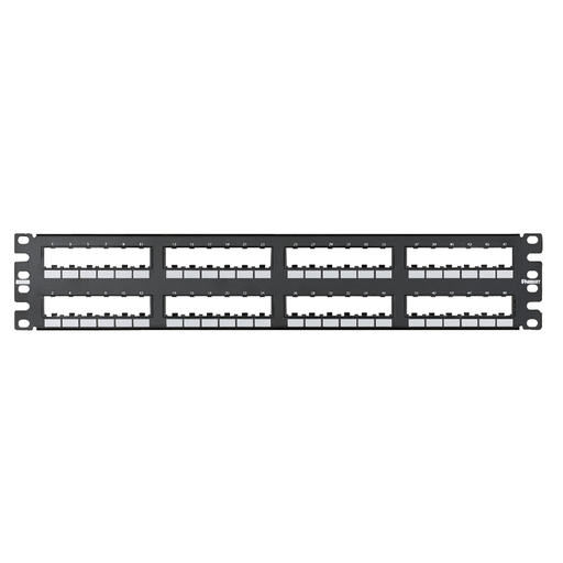 Mini-Com®, Flat,Unshielded, Patch Panel, 48 Port, 2 RU, Black