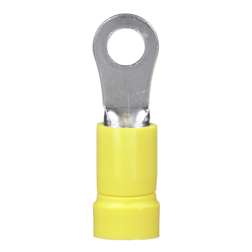Pan-Term® PV10-8R-D Ring Terminal, Yellow, Vinyl, 10-12 AWG, PK500