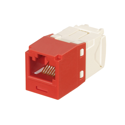 Mini-Com® UTP RJ45 Cat 6 Keyed TG Jack Module, Red